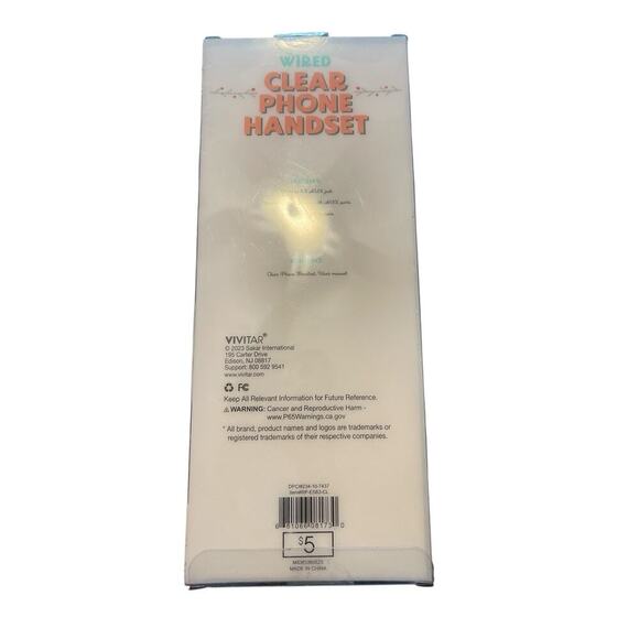 Target Bullseye Playground Wired Clear Phone Handset NEW Retro 80's 90's Style - Picture 2 of 4